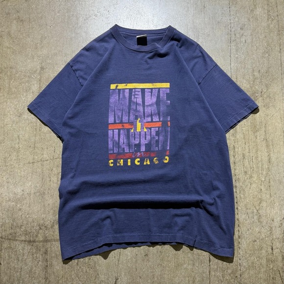 Signal Other - Vintage Signal Make It Happen Chicago Shirt Mens Large Blue Graphic Tee 90s
